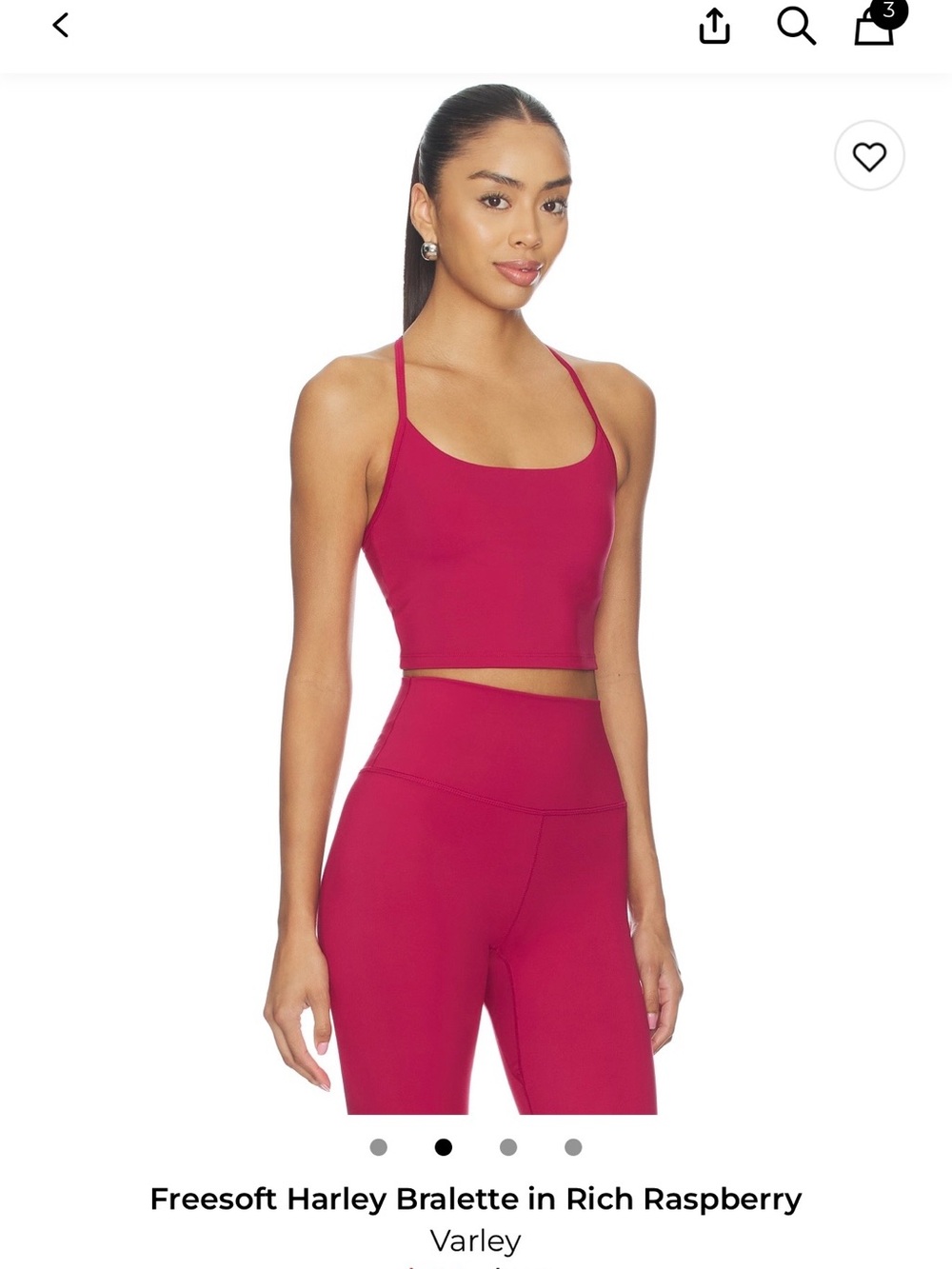 Varley Raspberry Scoop Bralette